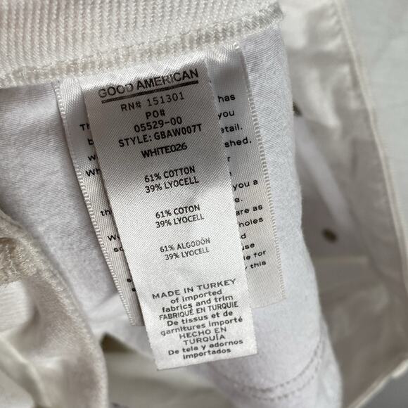 Good American Good Legs Straight Raw Hem Jeans White size 26/2 - Picture 5 of 5